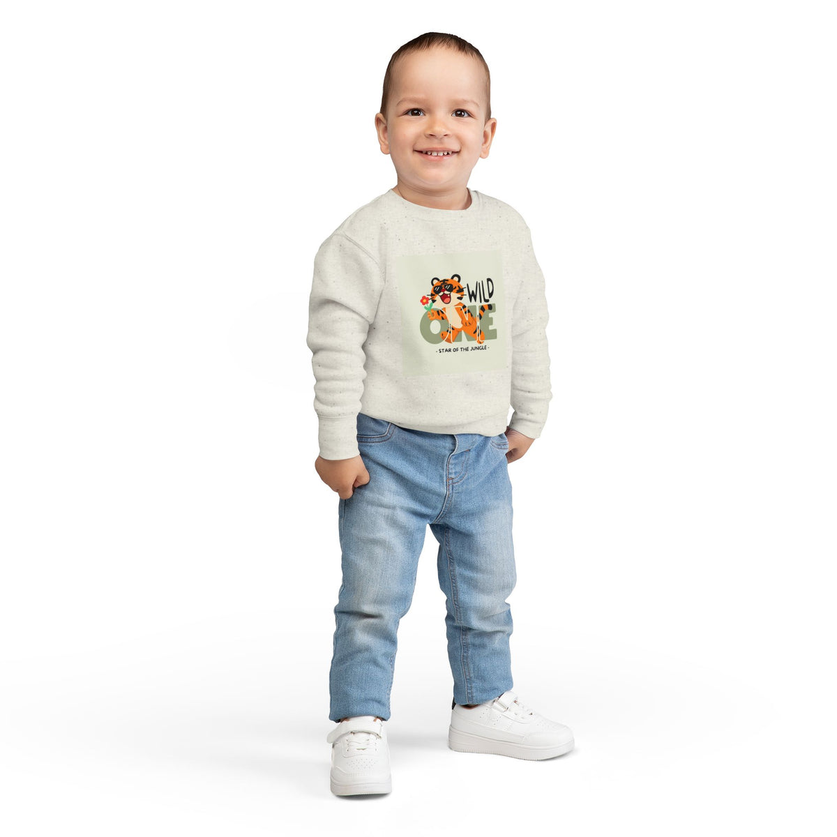 Wild One Tiger Toddler Sweatshirt — 'Wild One' First Birthday Shirt