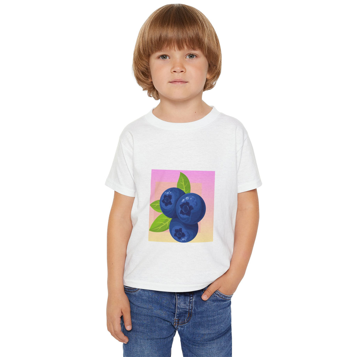 Blueberry Illustration Toddler T-shirt | Fruit Graphic Kids Tee