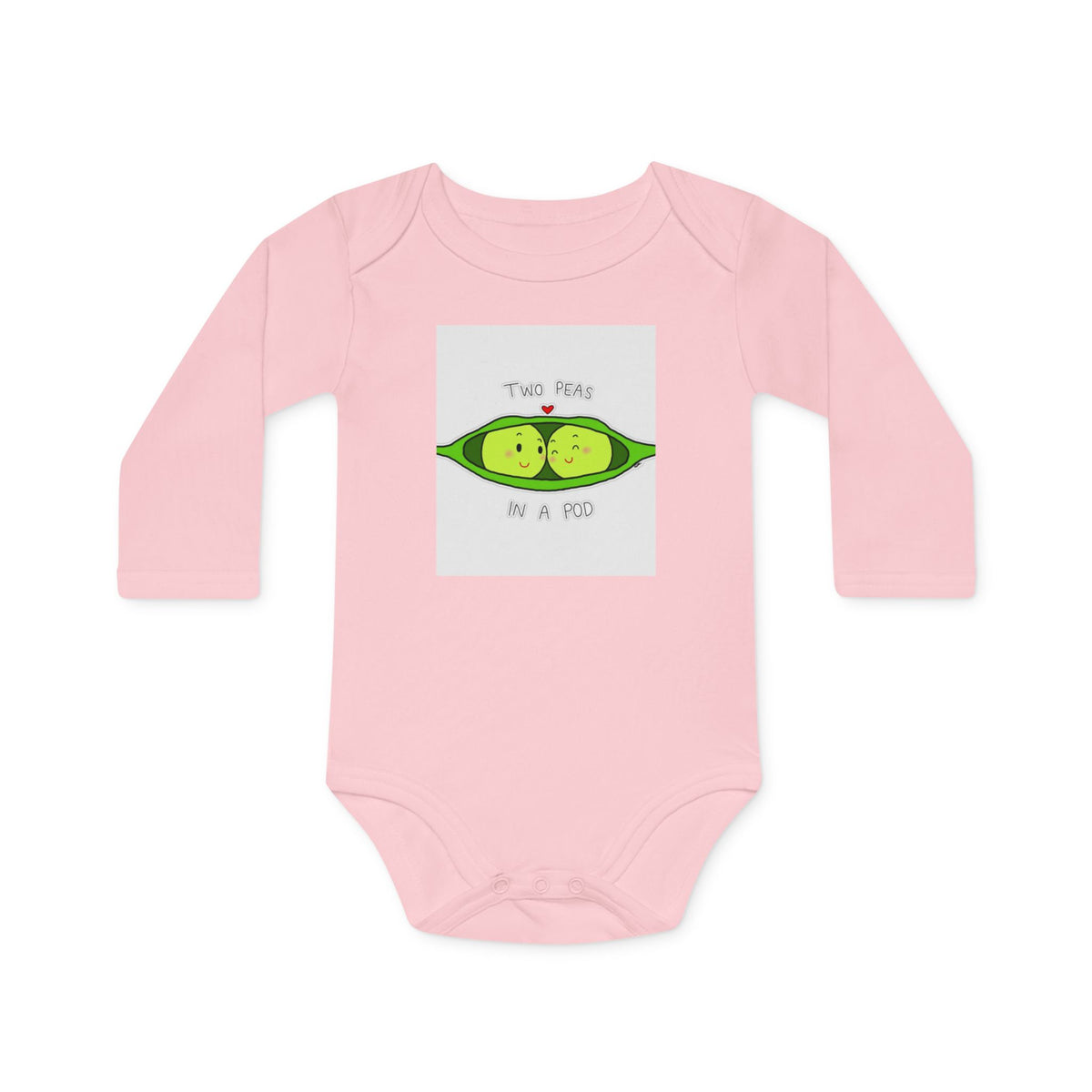Baby Bodysuit - "Two Peas in a Pod" Organic Long-Sleeve Onesie