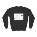 Seagull Illustration Youth Crewneck Sweatshirt | Beach Bird Graphic