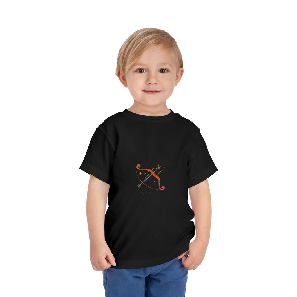 Sleek Archer Bow and Arrow Toddler Tee | Astrology Sagittarius Kids Shirt
