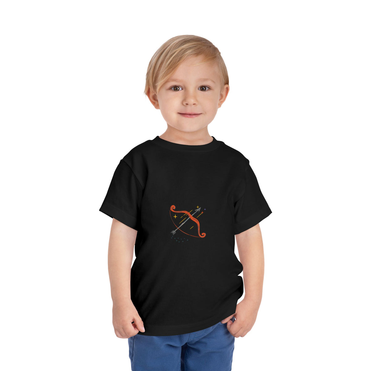 Sleek Archer Bow and Arrow Toddler Tee | Astrology Sagittarius Kids Shirt