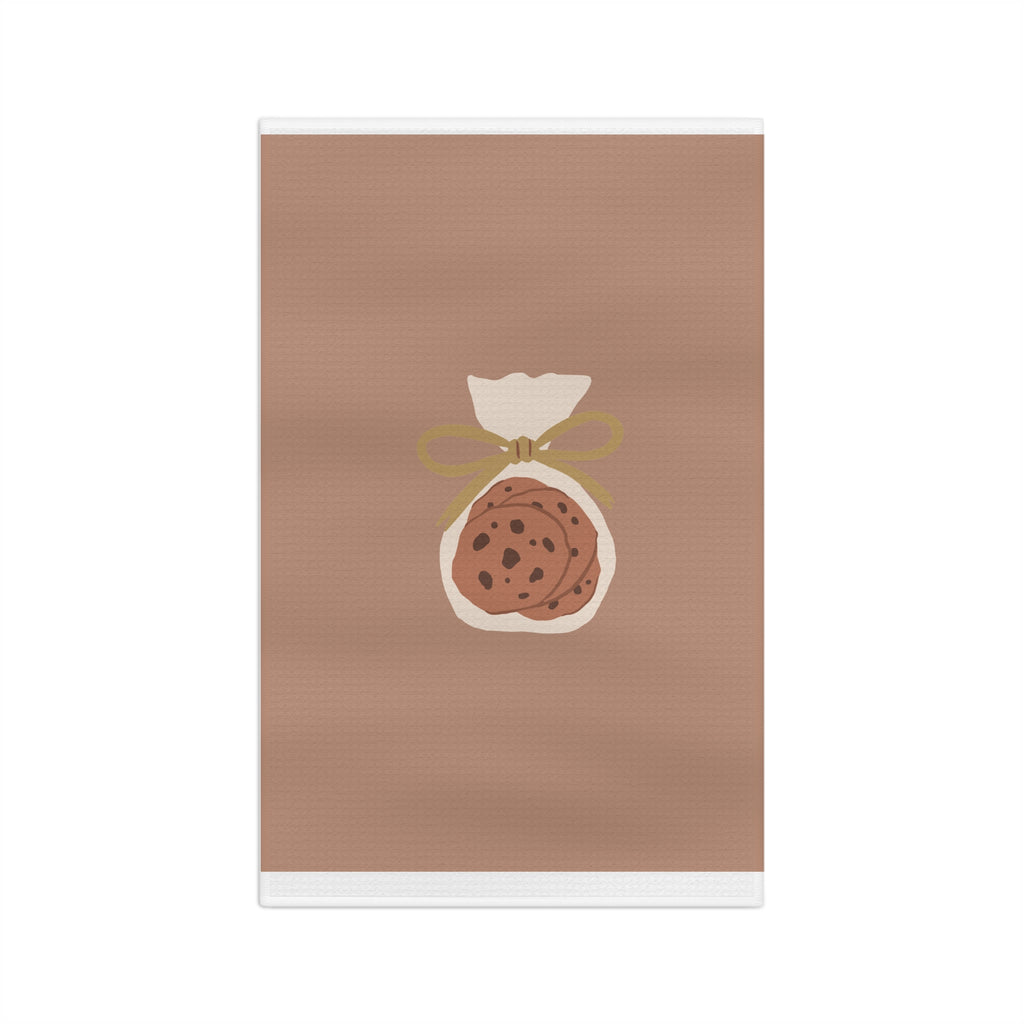 Baked Cookie Bag Tea Towel — Brown Microfiber Kitchen Towel