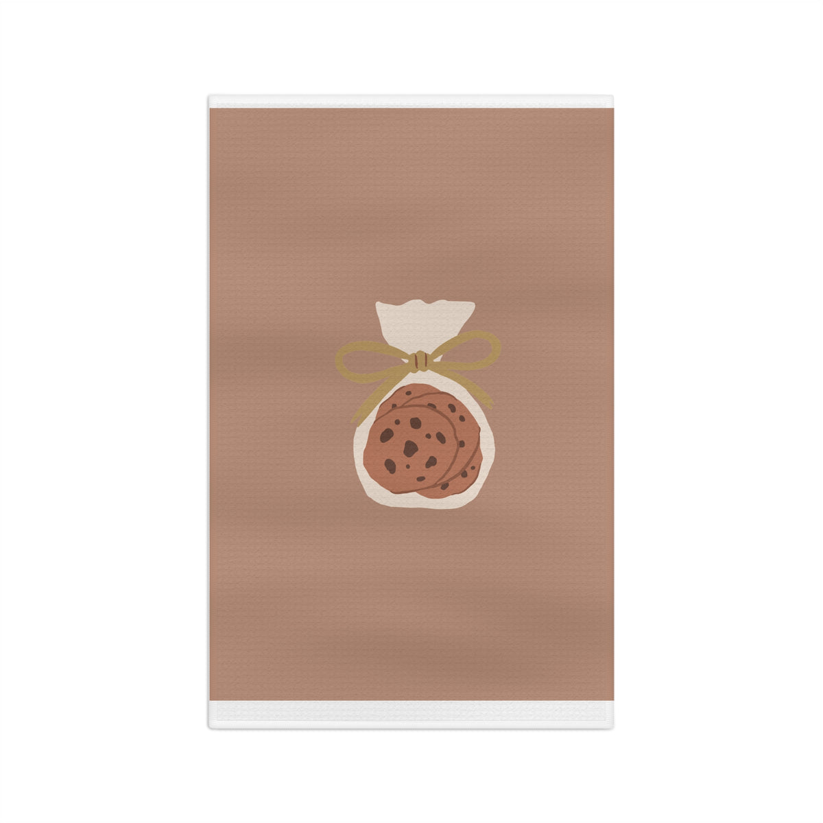 Baked Cookie Bag Tea Towel — Brown Microfiber Kitchen Towel