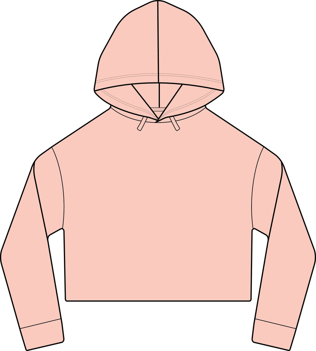 Women's Laguna Sueded Raw Edge Crop Hoodie Sweatshirt