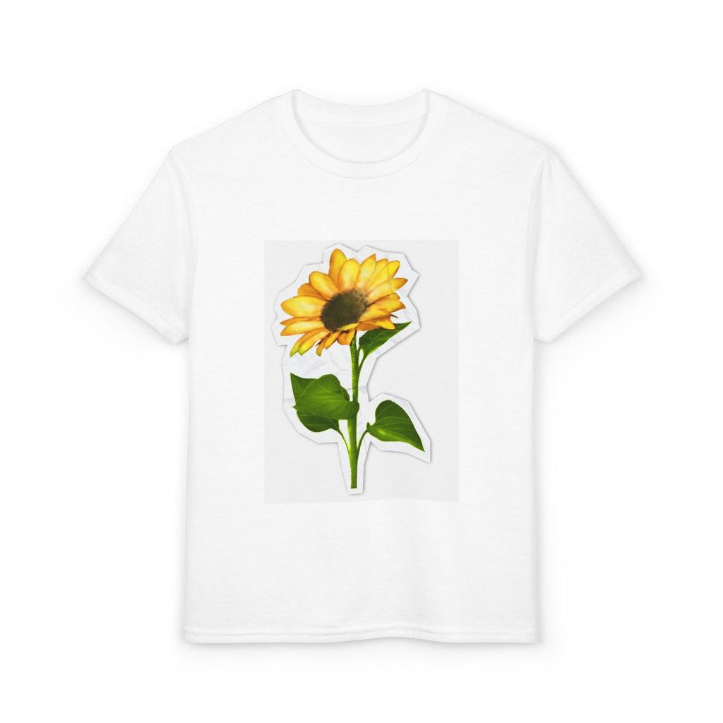 Sunflower Illustration Youth T-Shirt | Yellow Bloom Floral Tee