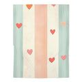 Baby Swaddle — Pastel Stripes & Hearts Newborn Blanket