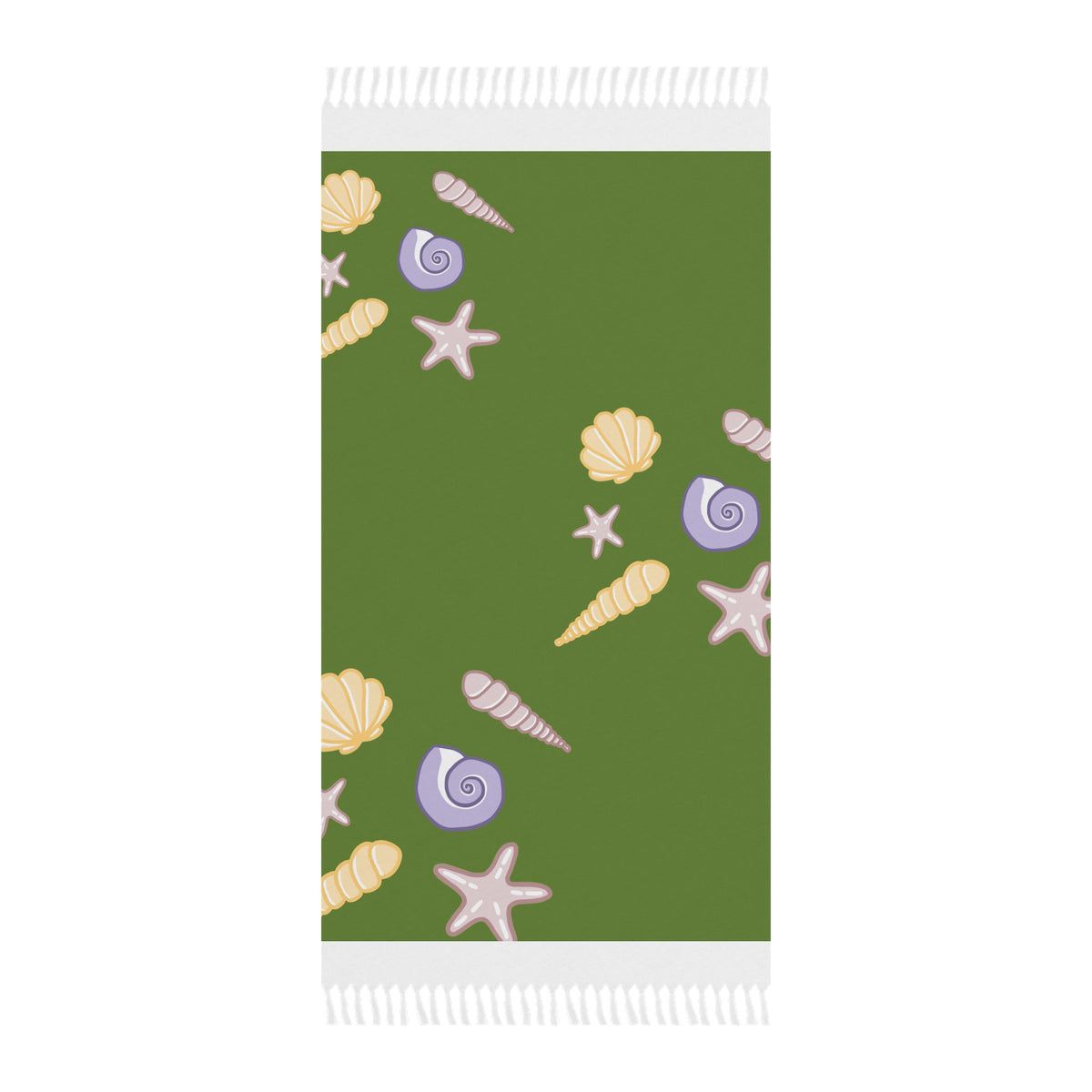 Boho Seashell Beach Towel – Lightweight Fringe Turkish Towel