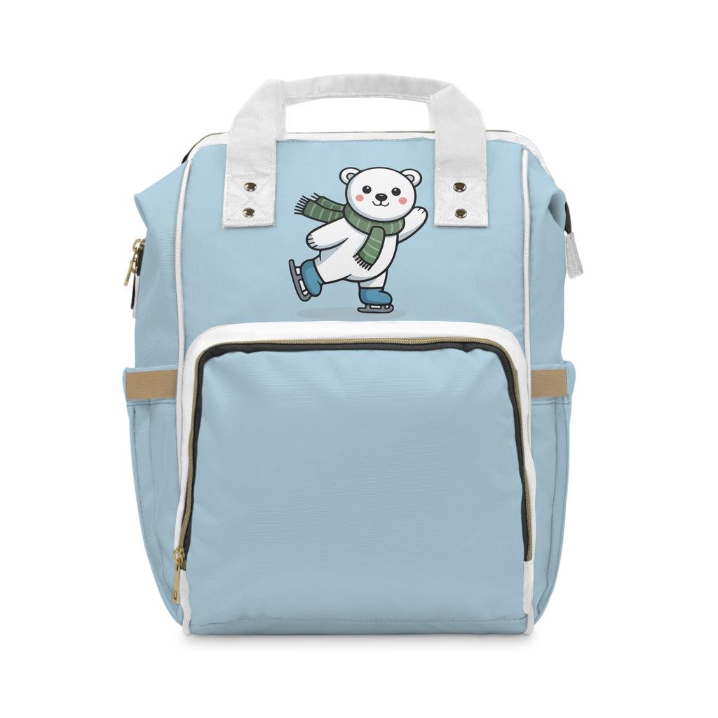 Ice Skating Bear Diaper Backpack — Multifunctional Baby Changing Bag