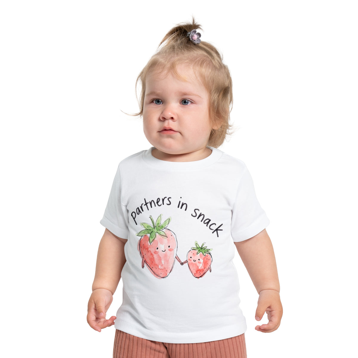 Baby T-Shirt — "Partners in Snack" Strawberry Parent & Baby Matching Tee