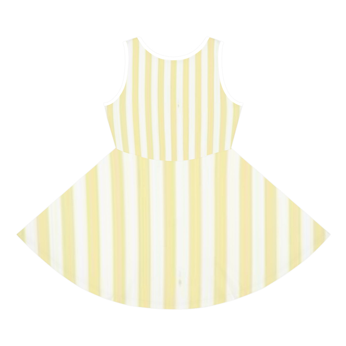 Girls' Yellow Stripe Sundress with Palm Tree Beach Print