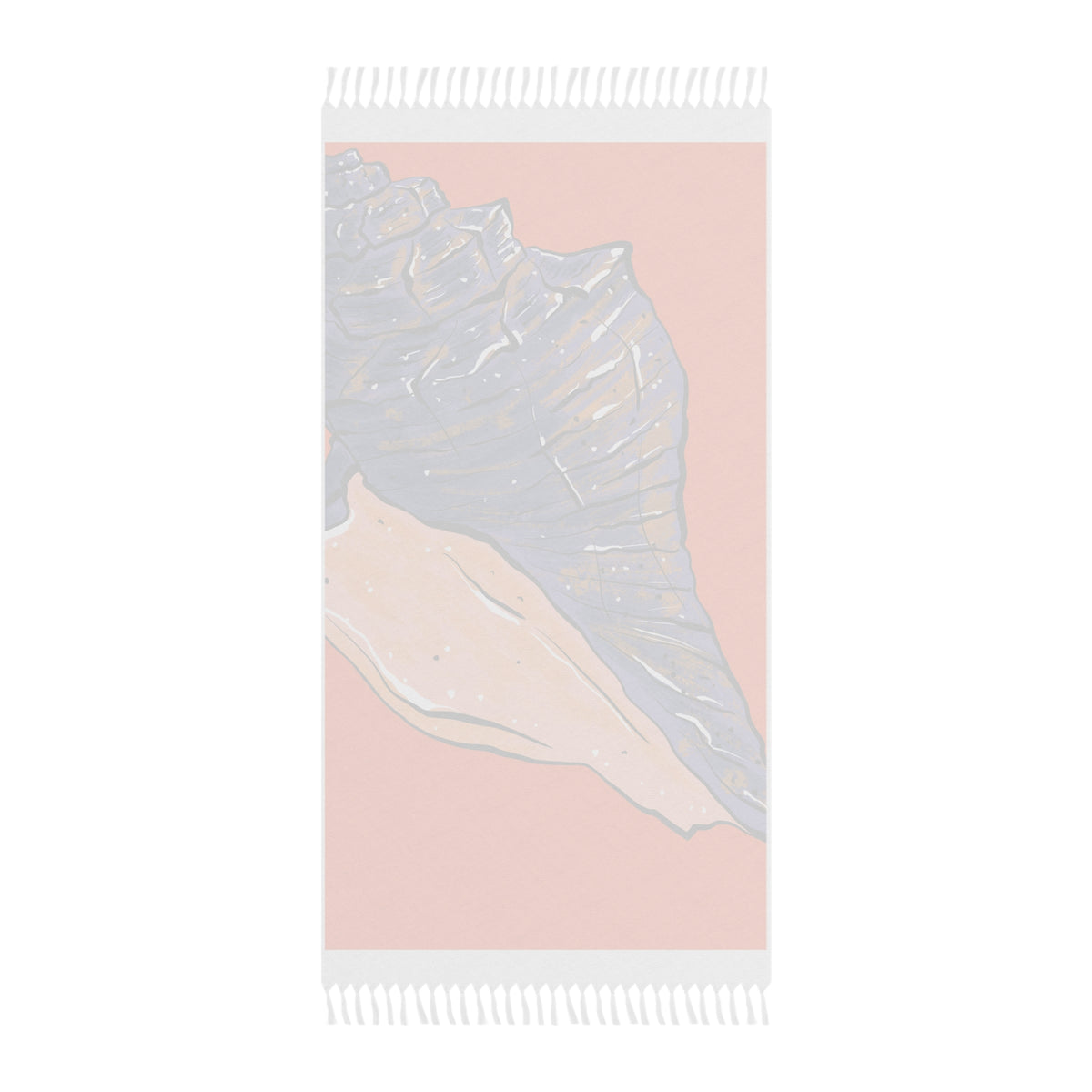 Boho Seashell Beach Towel - Coastal Shell Print Summer Towel