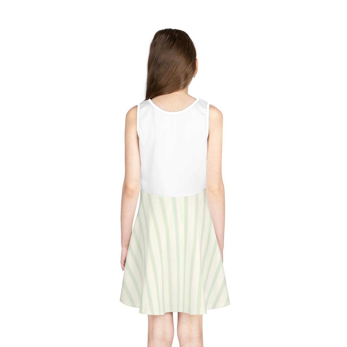 Girls' Matcha Dress — Sleeveless Sundress with Cute Matcha Graphic