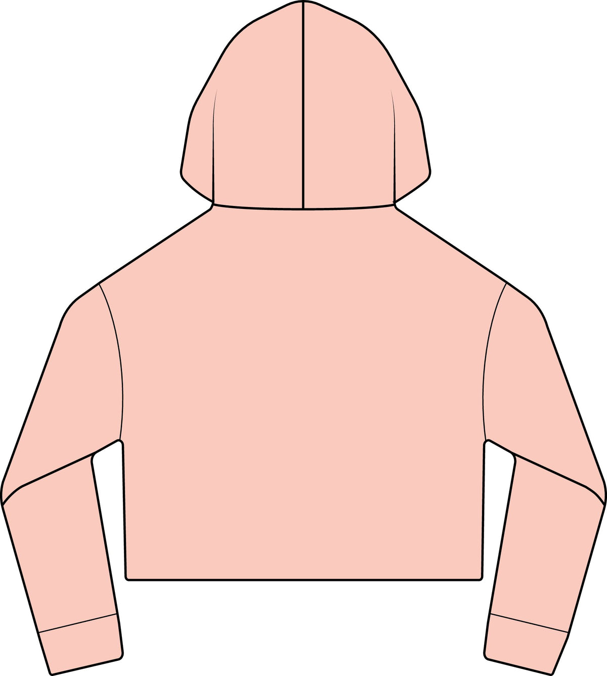Women's Laguna Sueded Raw Edge Crop Hoodie Sweatshirt