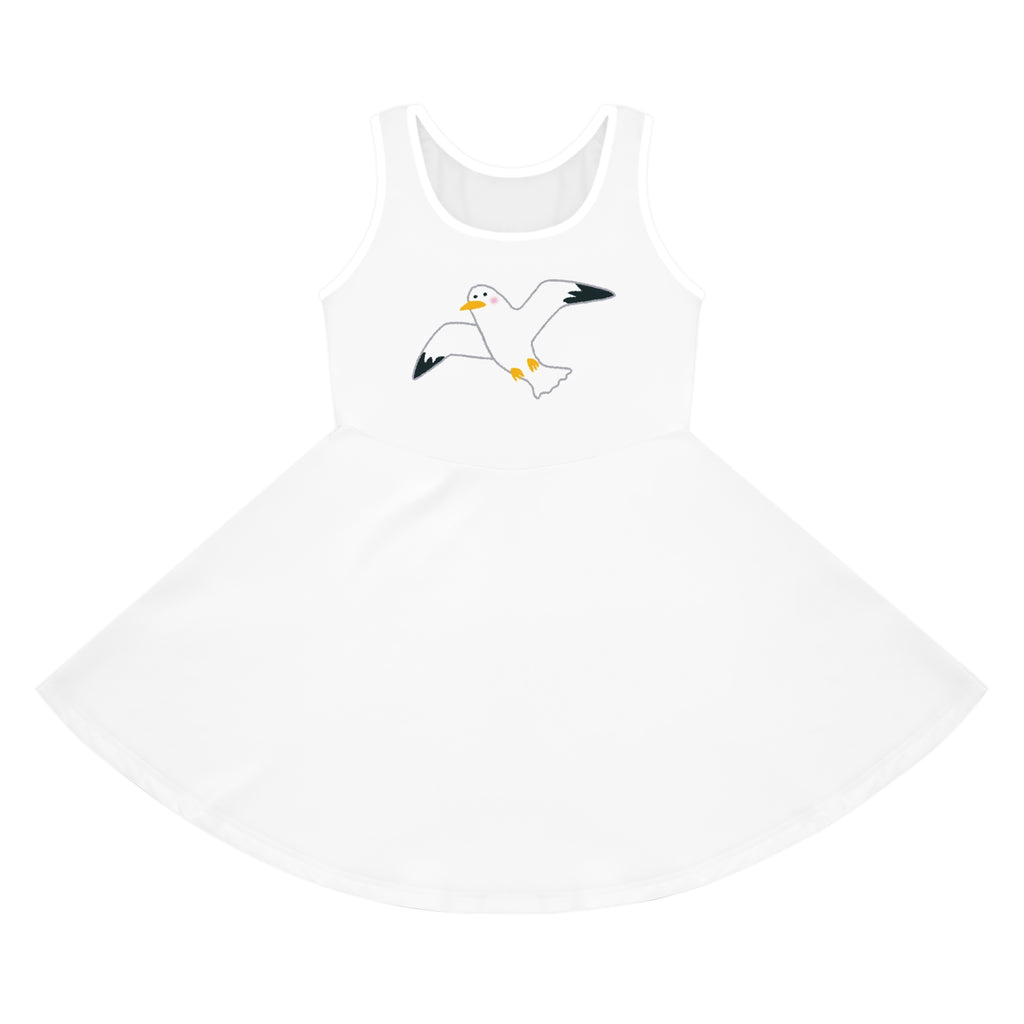 Seagull Illustration Dress | Girls Sundress