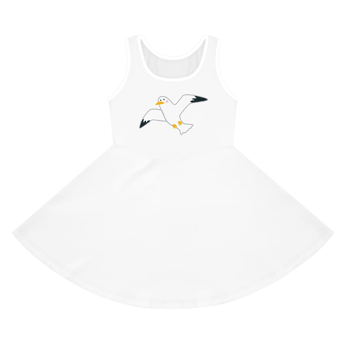 Seagull Illustration Dress | Girls Sundress