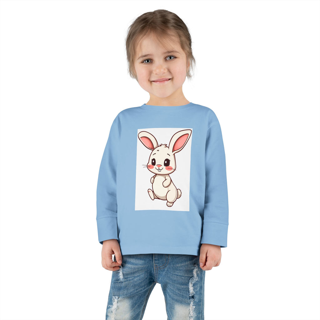 Cute Chubby Bunny Toddler Long Sleeve Tee | Baby Rabbit Illustration