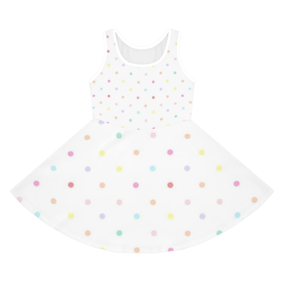 Girls' Polka Dot Sundress — Pastel Floral Dots Sleeveless Dress for Toddlers & Kids