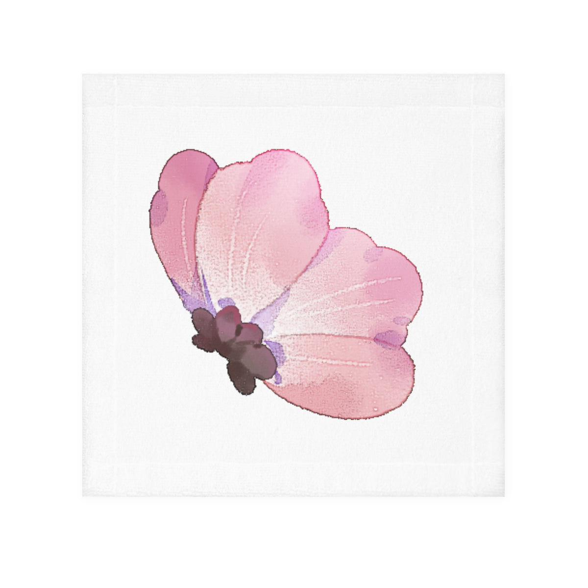 Pink Watercolor Floral Face Towel