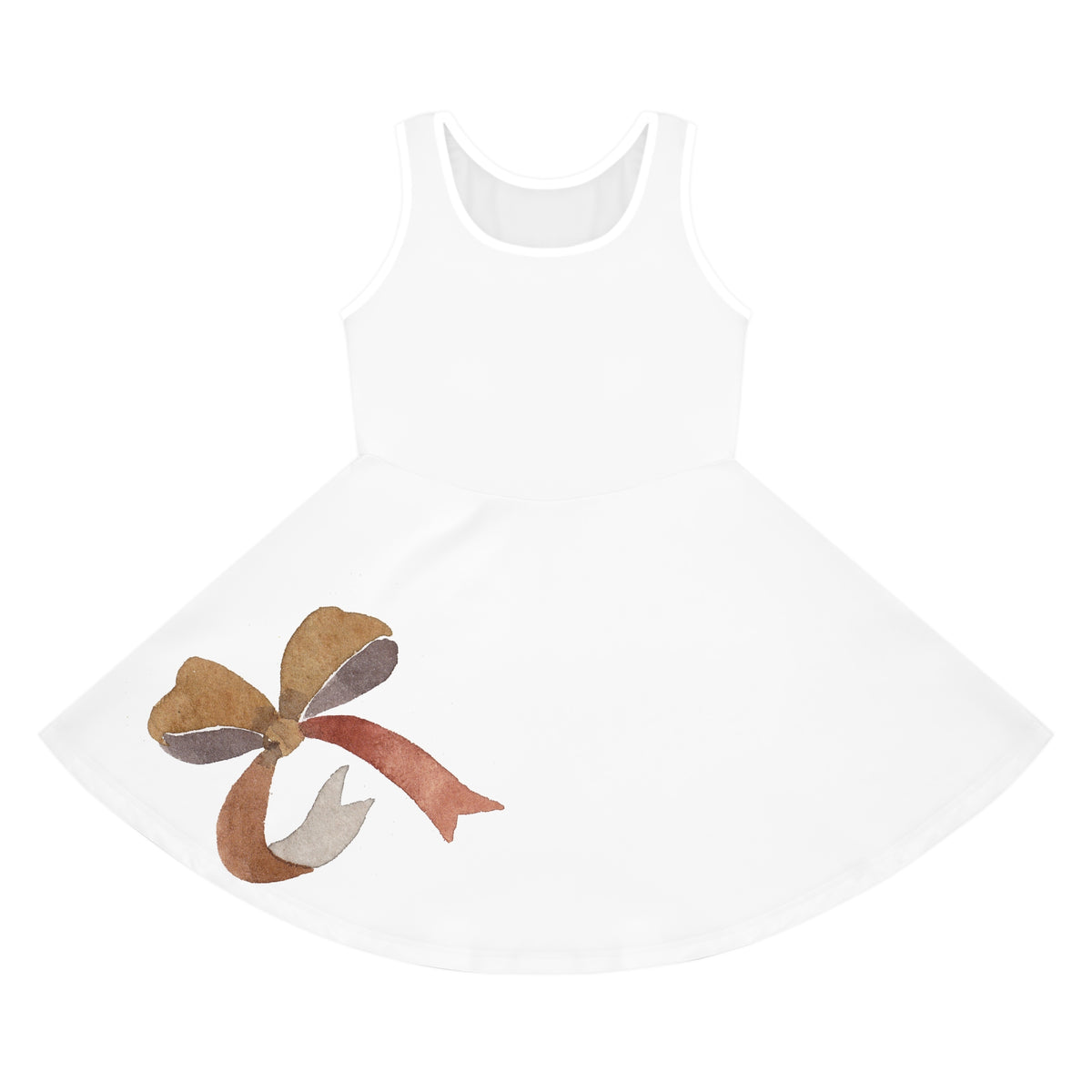 Girls' Floral Bow Sundress – Cute Sleeveless Summer Dress for Kids