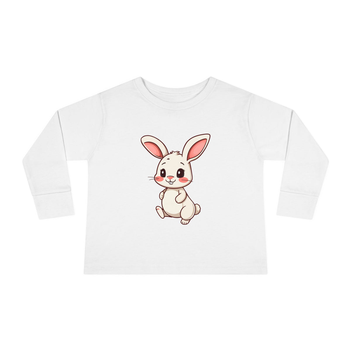 Cute Chubby Bunny Toddler Long Sleeve Tee | Baby Rabbit Illustration