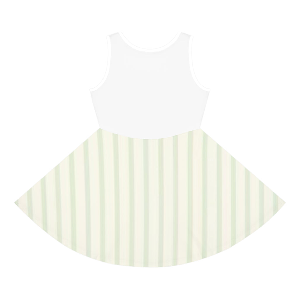 Girls' Matcha Dress — Sleeveless Sundress with Cute Matcha Graphic