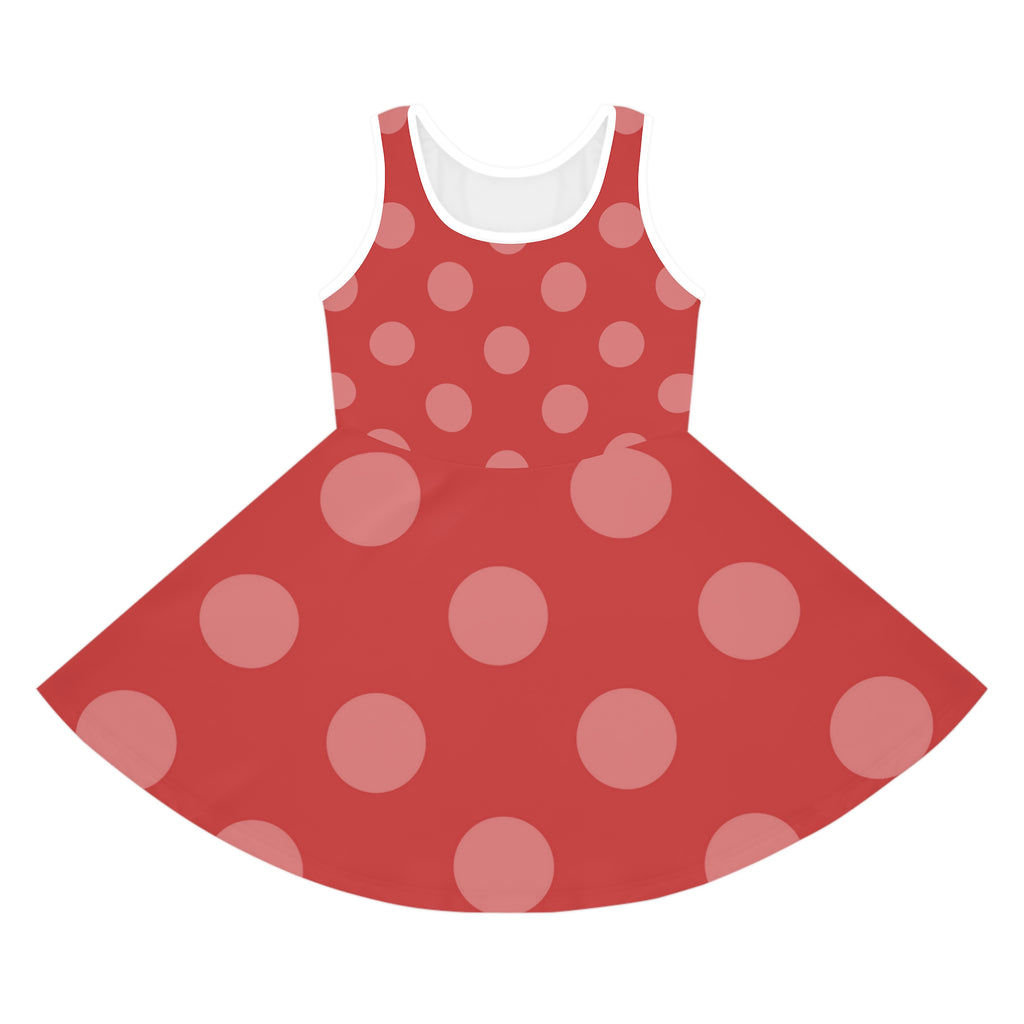 Girls' Red Polka Dot Sundress — Sleeveless Summer Dress for Kids
