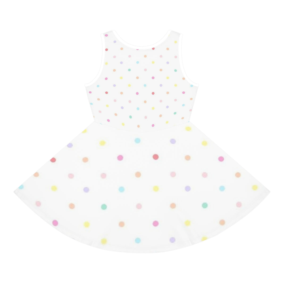 Girls' Polka Dot Sundress — Pastel Floral Dots Sleeveless Dress for Toddlers & Kids