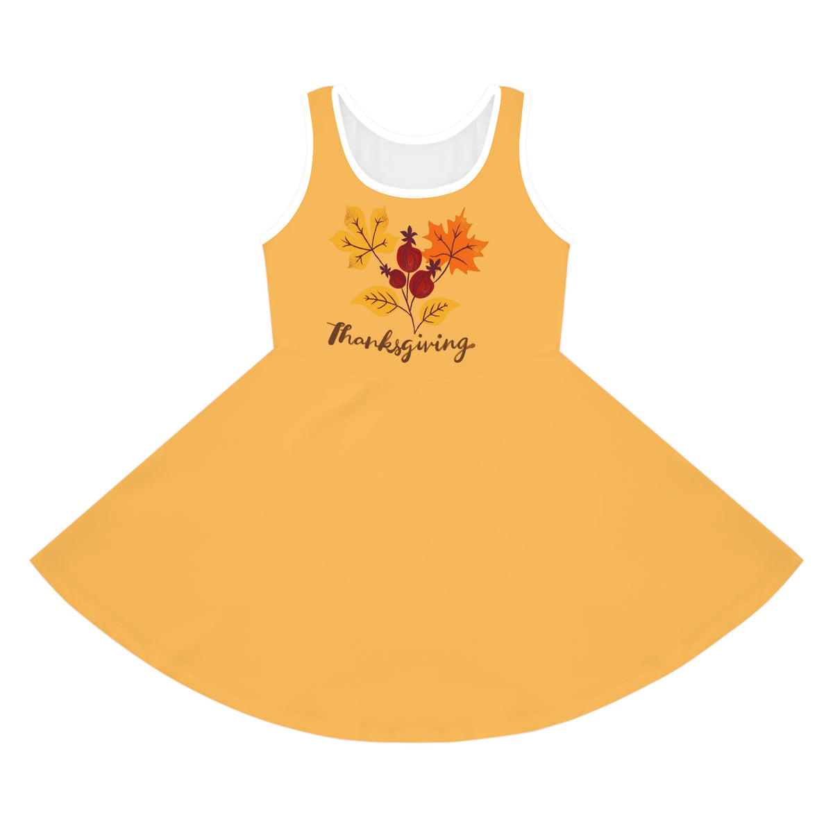 Thanksgiving Girls' Sundress — Autumn Leaves Floral AOP Dress