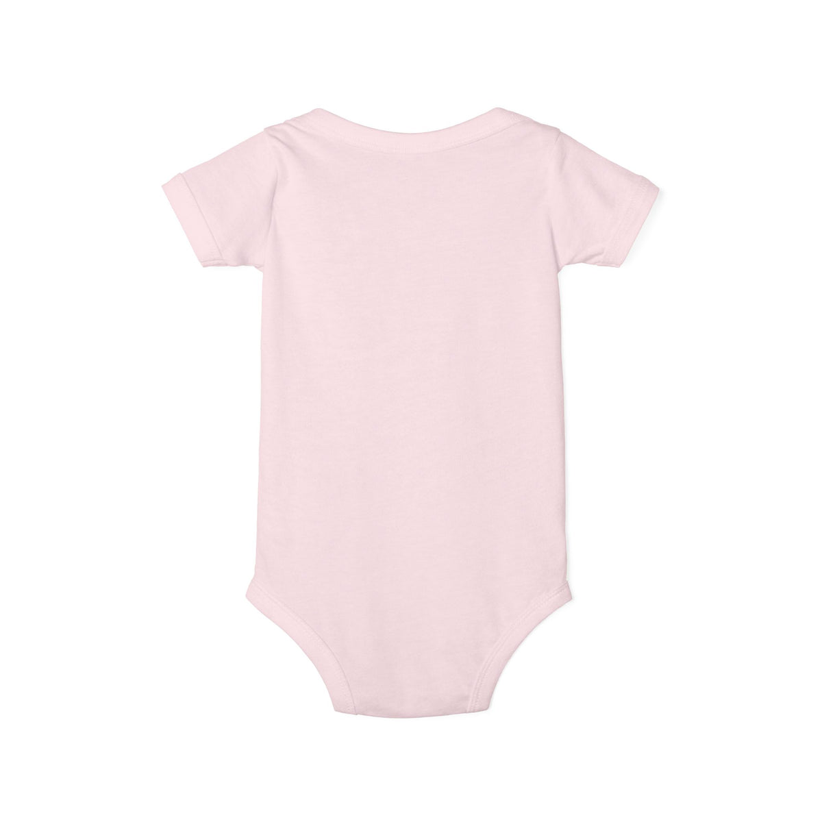 Infant Onesie with Retro "JOY" Badge — Pink Baby Bodysuit, Cute Retro Logo Gift