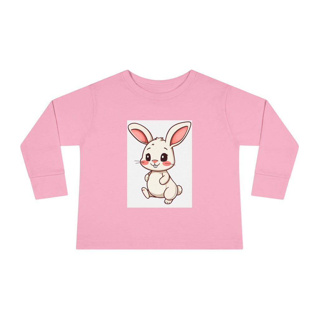 Cute Chubby Bunny Toddler Long Sleeve Tee | Baby Rabbit Illustration
