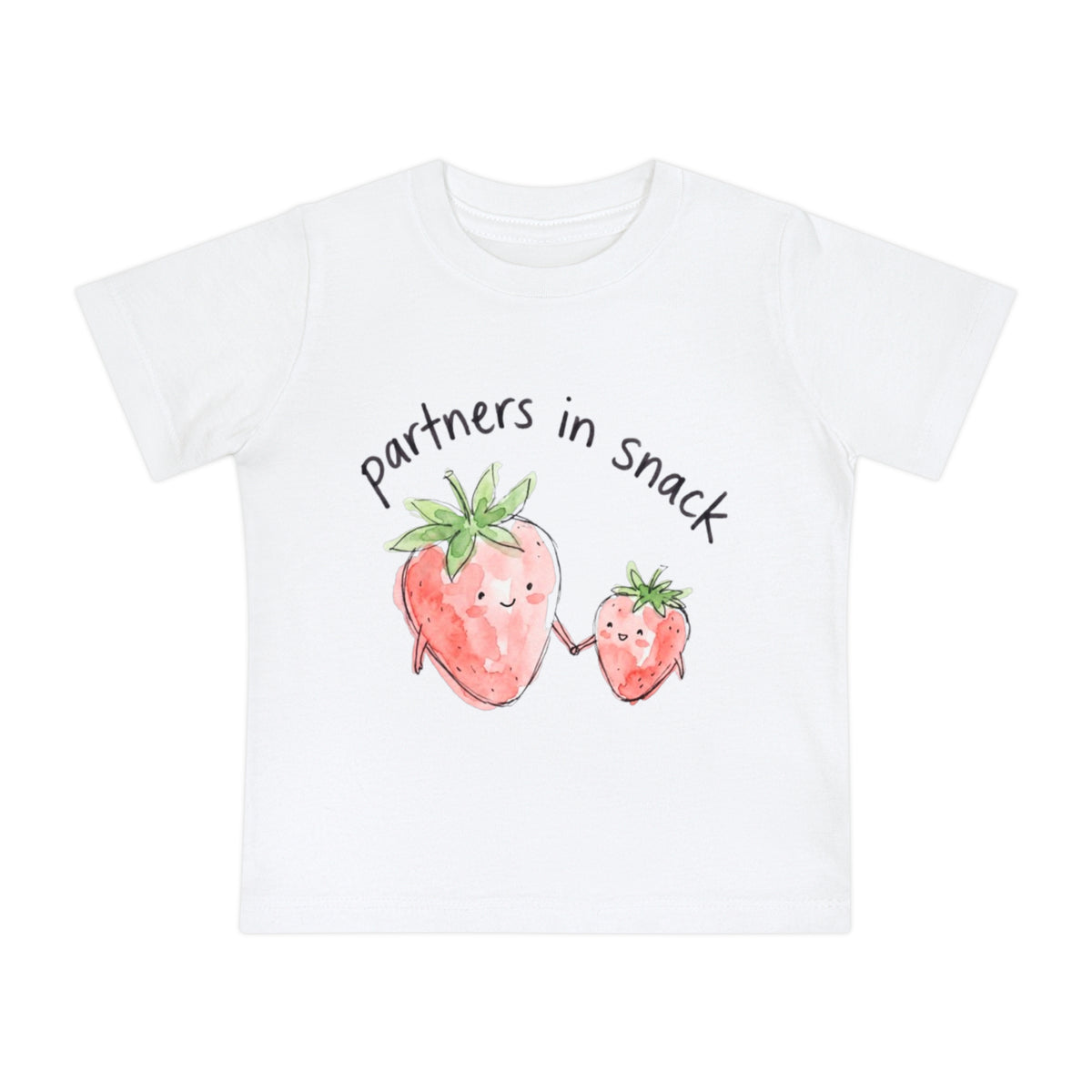 Baby T-Shirt — "Partners in Snack" Strawberry Parent & Baby Matching Tee