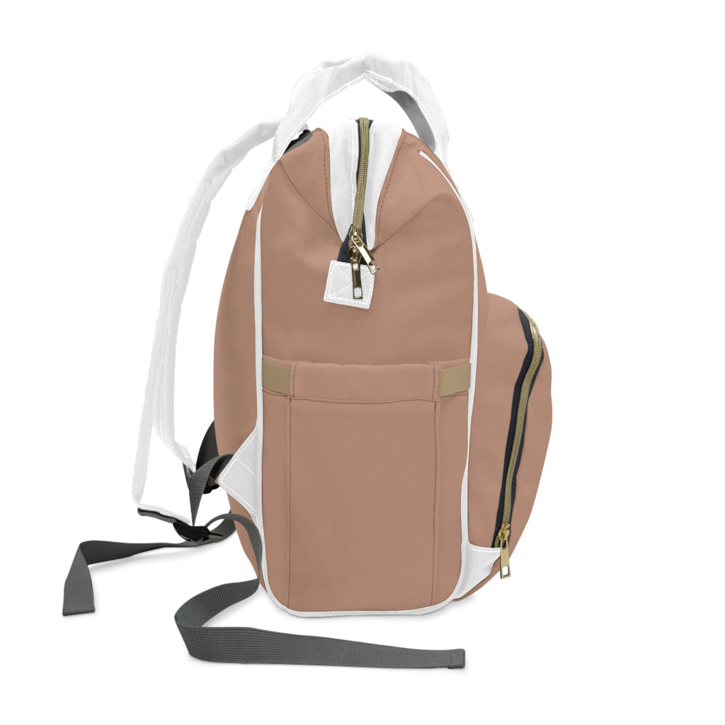 Mushroom Print Diaper Backpack — Multifunctional Baby Bag with Changing Pad