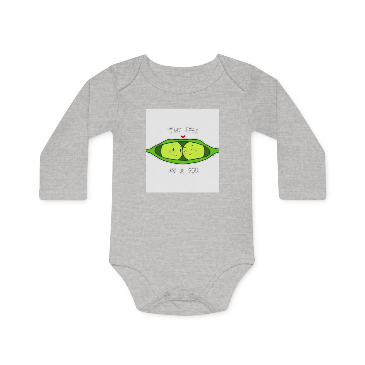 Baby Bodysuit - "Two Peas in a Pod" Organic Long-Sleeve Onesie