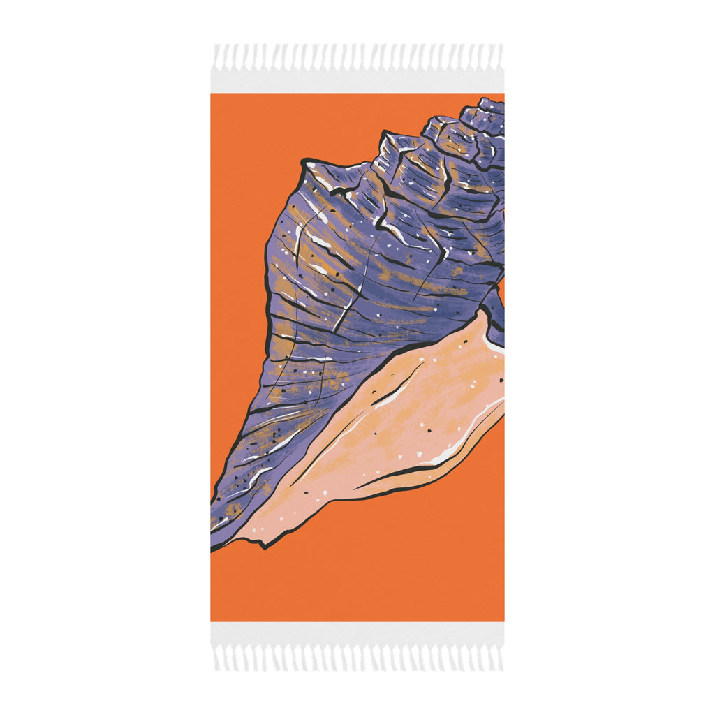 Boho Seashell Beach Towel - Coastal Shell Print Summer Towel