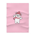 Baby Blanket — Cute Polar Bear in Pink Hat & Scarf | Soft Fleece Infant Throw