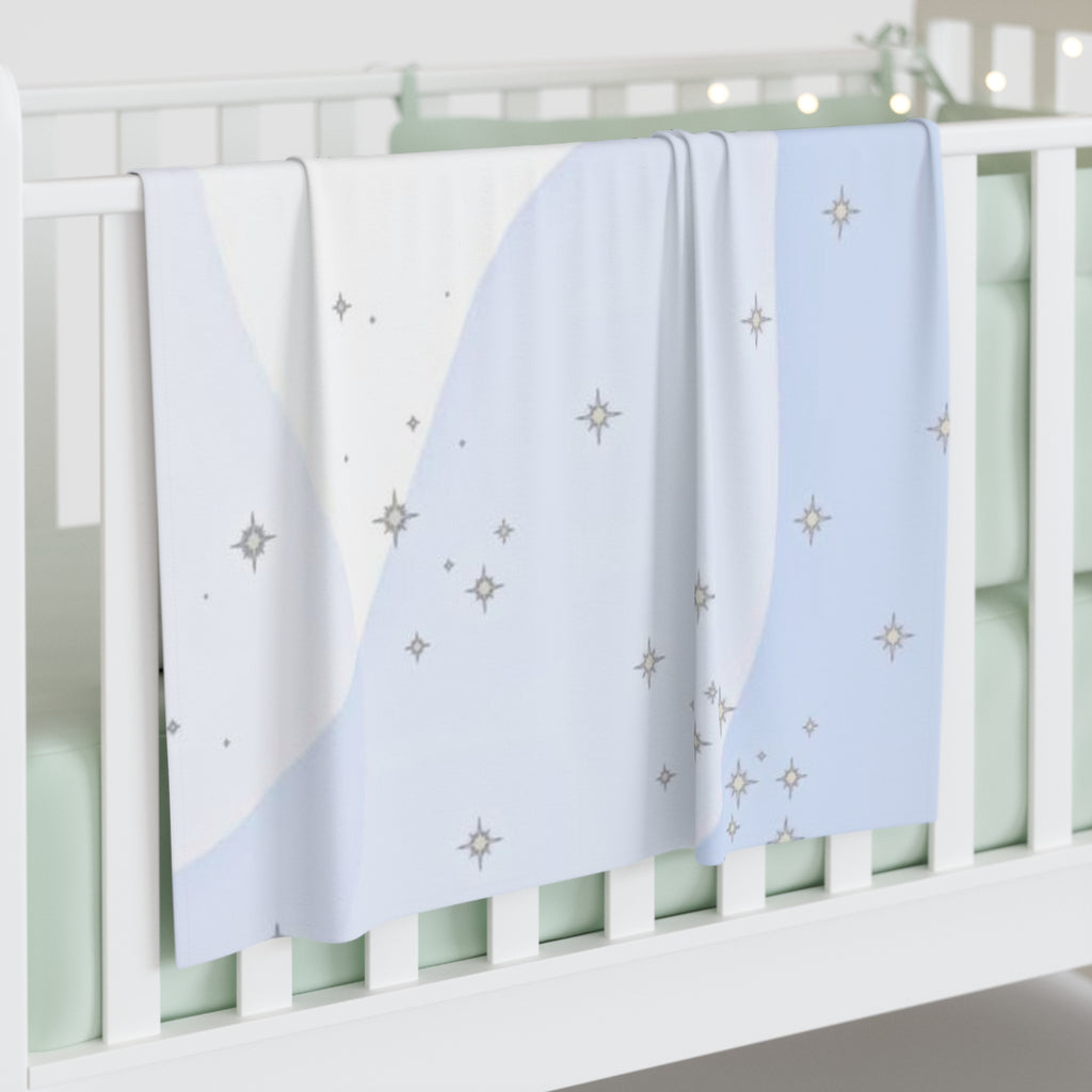 Blue Starry Baby Swaddle Blanket – Soft Newborn Wrap for Sleep & Baby Shower Gift