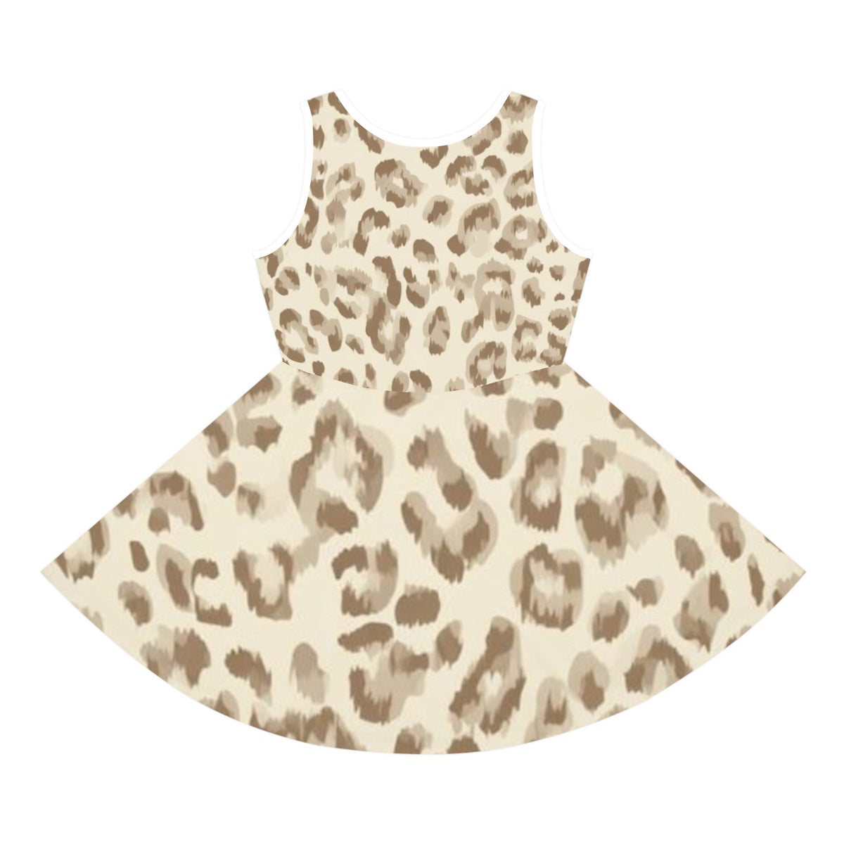 Girls' Leopard Print Sundress – Beige Safari AOP Twirl Dress