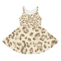 Girls' Leopard Print Sundress – Beige Safari AOP Twirl Dress
