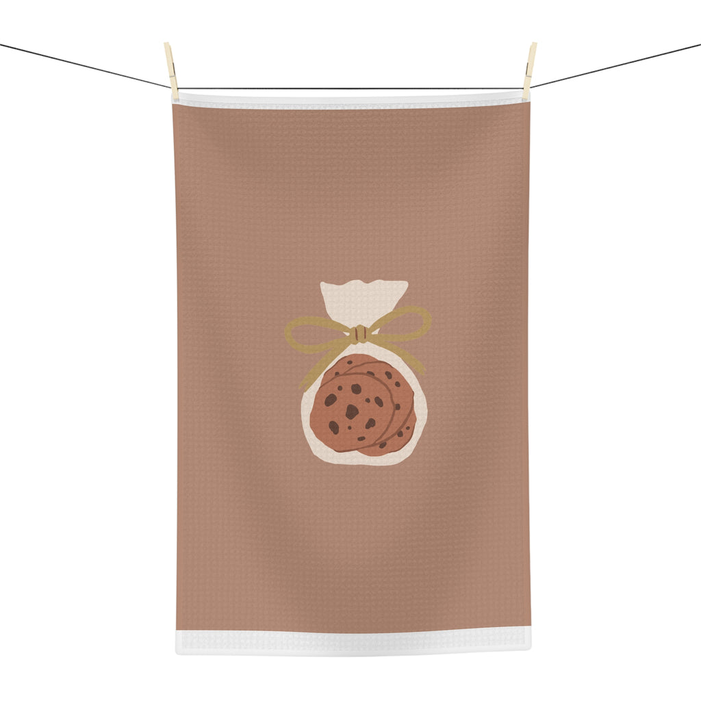 Baked Cookie Bag Tea Towel — Brown Microfiber Kitchen Towel