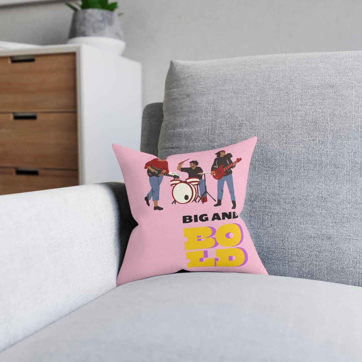 Square Pillow - Pink Back
