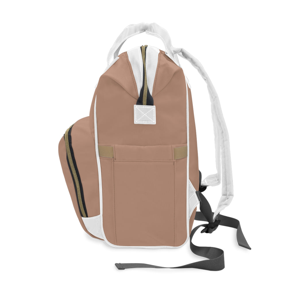 Mushroom Print Diaper Backpack — Multifunctional Baby Bag with Changing Pad