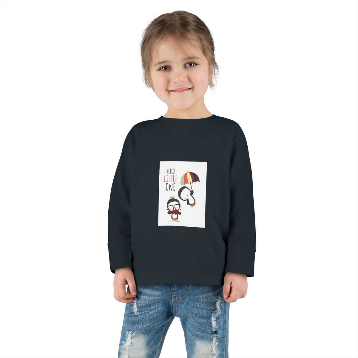 Toddler Tee — 'Hello Little One' Umbrella & Bunny First Birthday Shirt