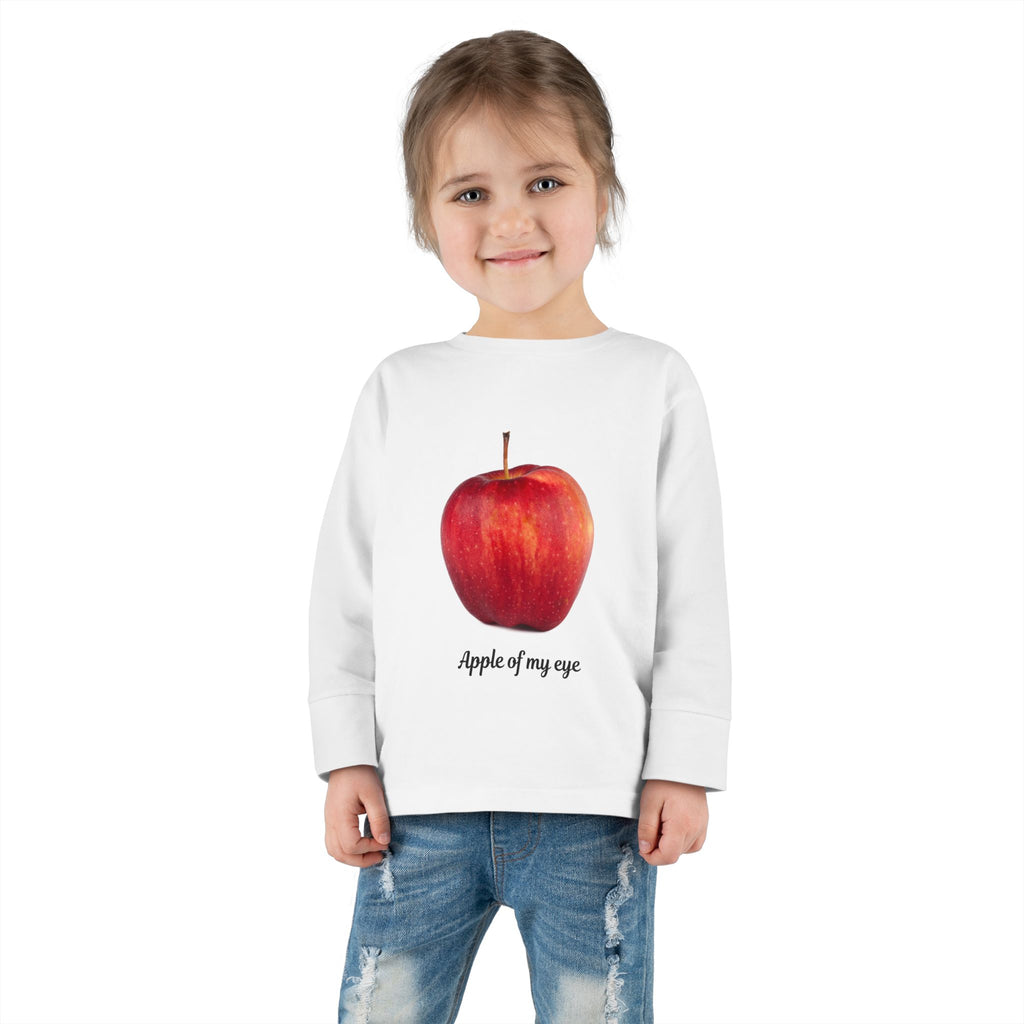 Apple of My Eye Toddler Tee | Kids Long Sleeve Shirt, Fruit Illustration