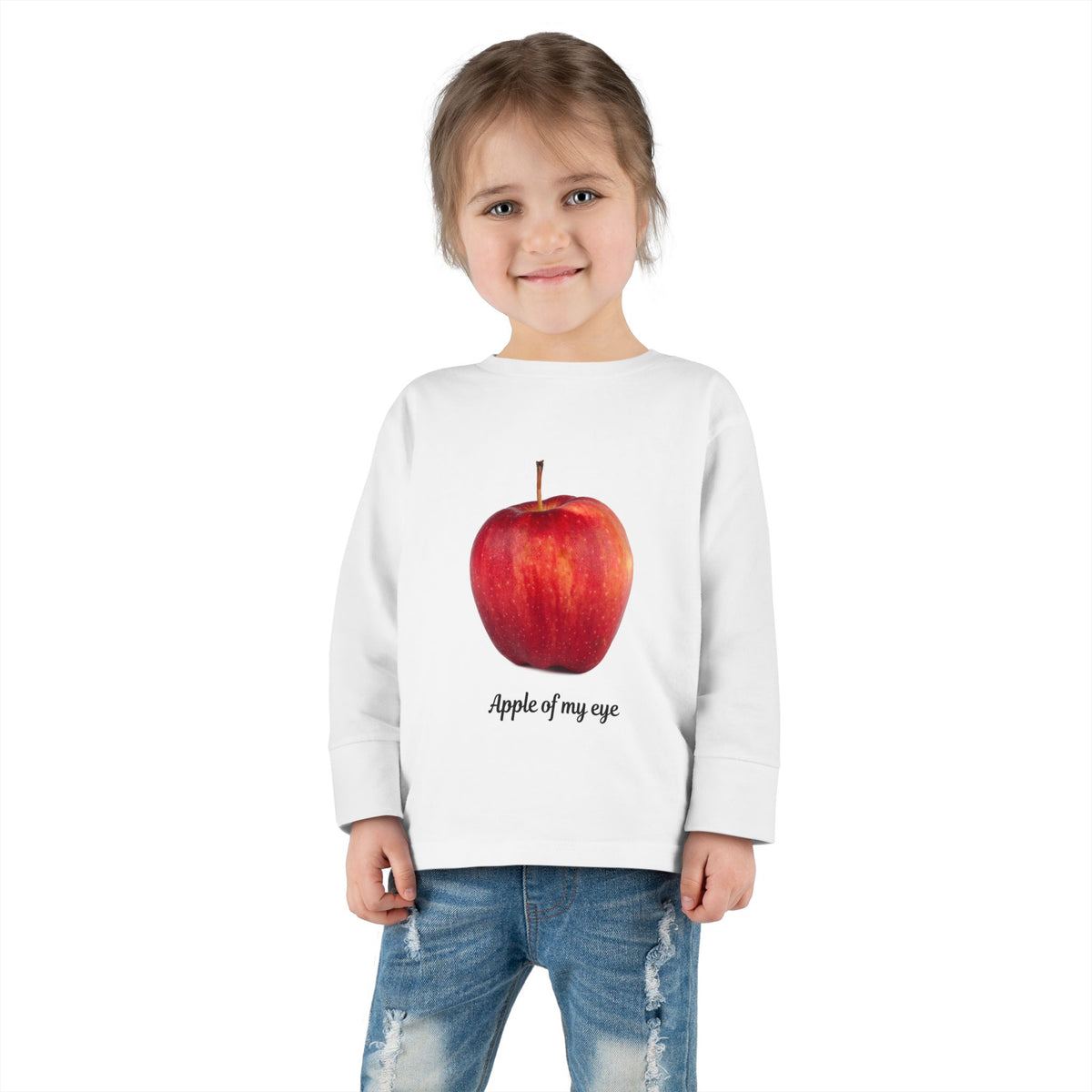Apple of My Eye Toddler Tee | Kids Long Sleeve Shirt, Fruit Illustration