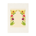 Floral Border Cotton Tea Towel — Decorative Kitchen Hand Towel