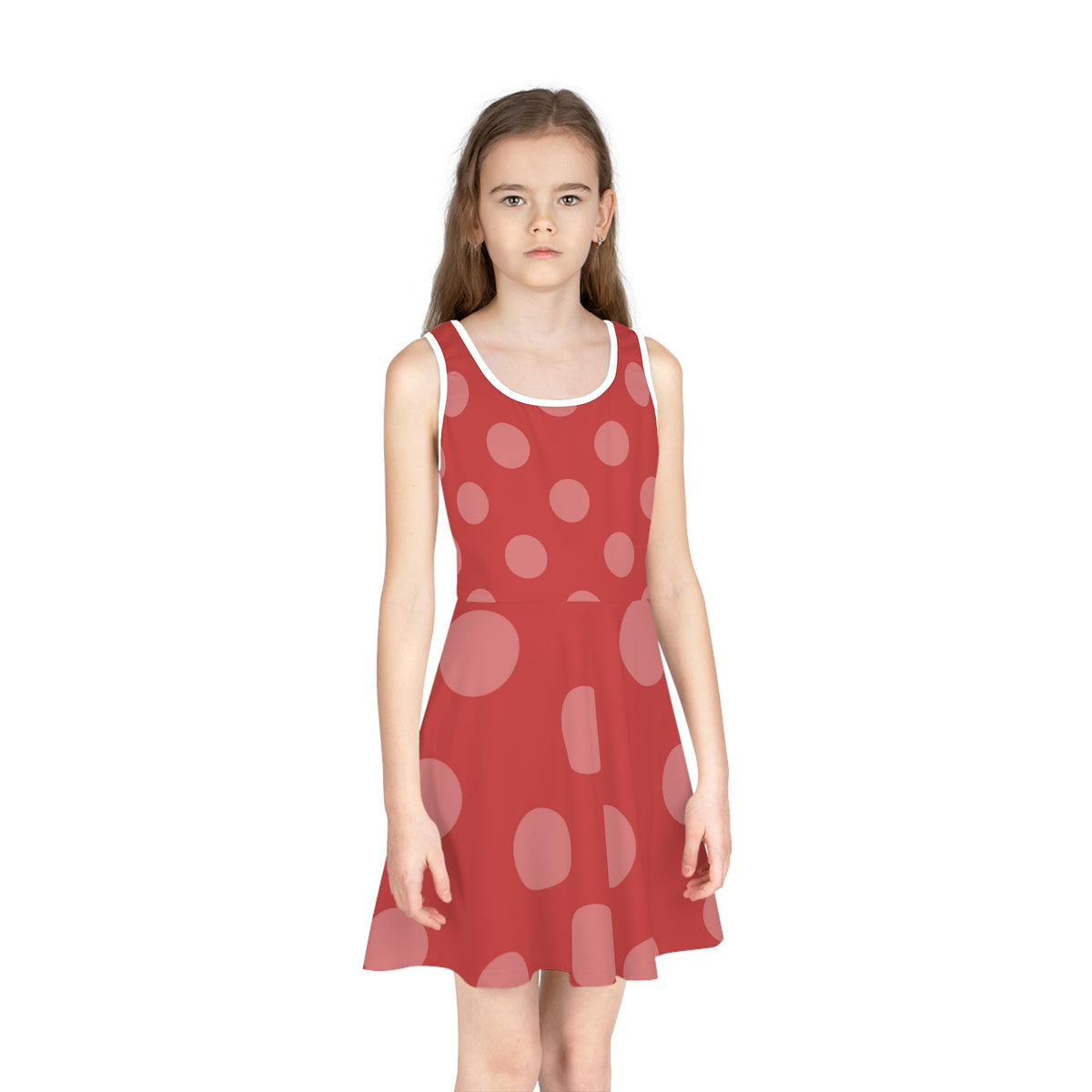 Girls' Red Polka Dot Sundress — Sleeveless Summer Dress for Kids