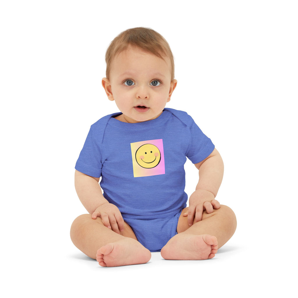 Smiley Face Baby Onesie – Pastel Gradient Infant Jersey One-Piece