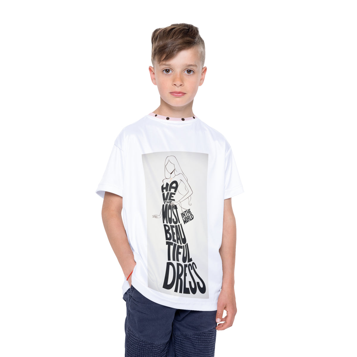 Kids Sports Jersey — 'Have the Most Beautiful Dress' Graphic Athletic Tee