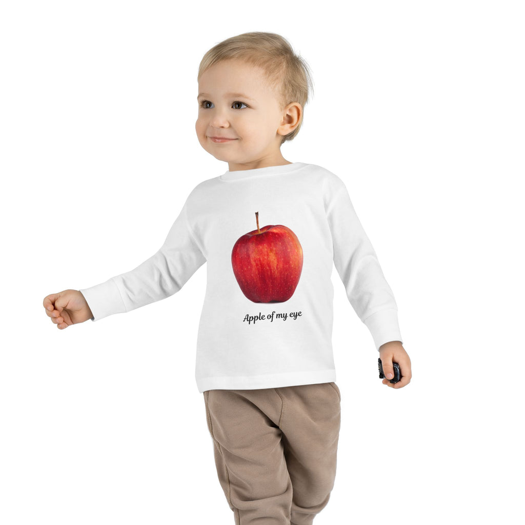 Apple of My Eye Toddler Tee | Kids Long Sleeve Shirt, Fruit Illustration